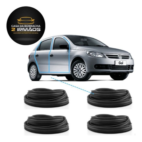 Kit 4 Borrachas Vedação Porta Gol G5/G6/G7/G8