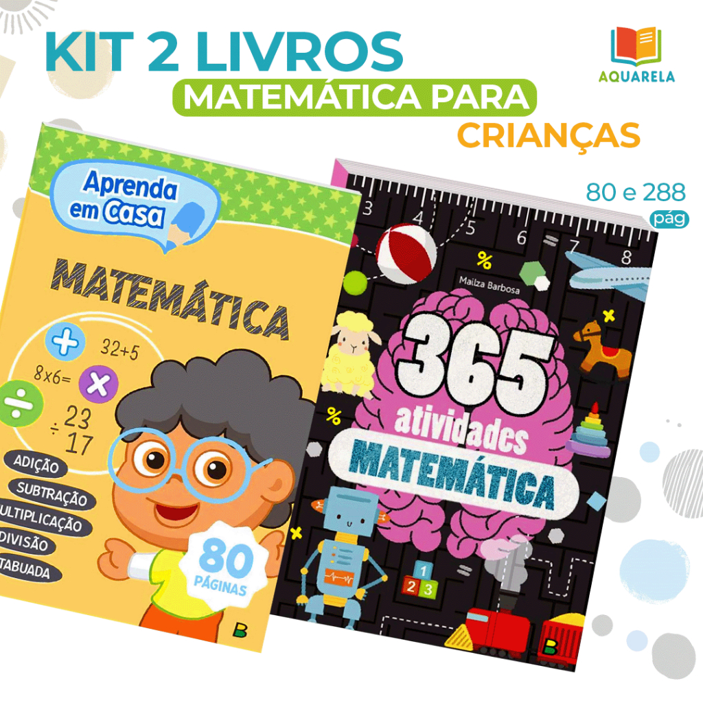 Kit 2 Livros Infantil Matemática para Crianças I Desenvolve Habilidades Em Cálculo e Operações Matemáticas Simples em Oferta na Shopee