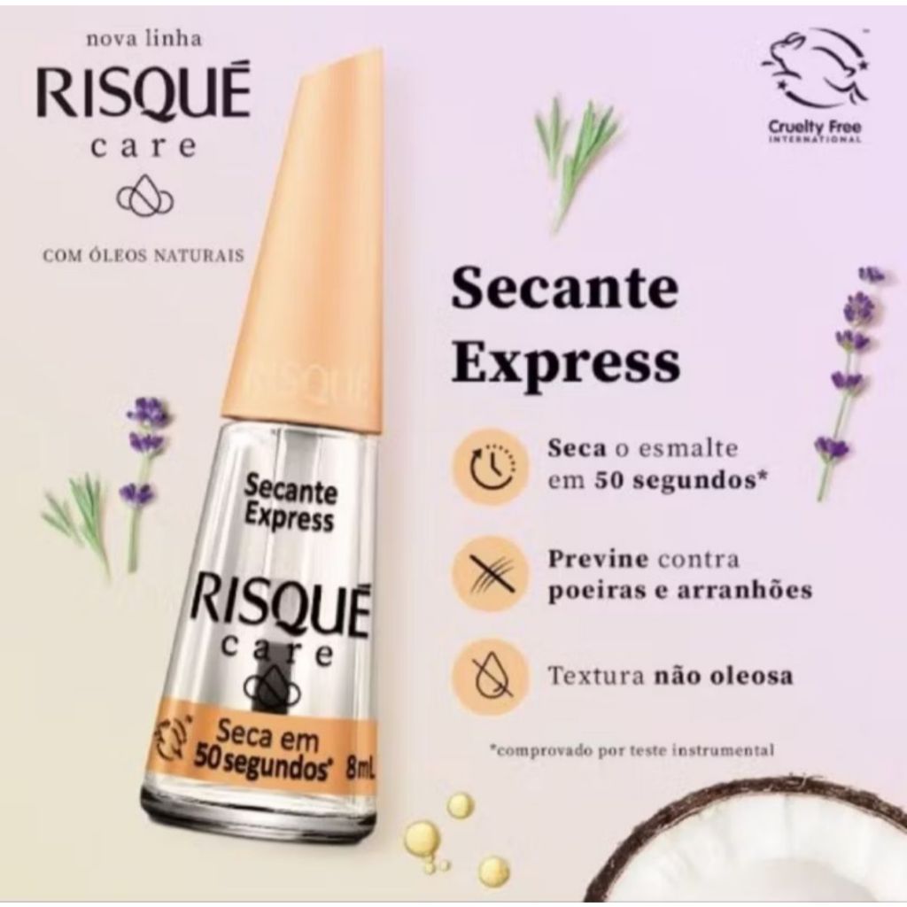 Secante Express 8ml Kit Esmalte Secante Express Risque Seca em 50 Segundos Óleo secante em Oferta na Shopee