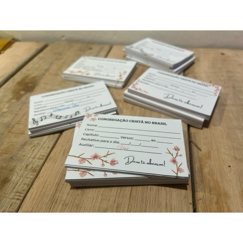 Recitativo Decorado 100 Unidades Congregação CCB Menino Menina
