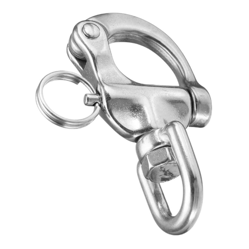 Manilha Orca Inox Com Destorcedor e Trava de Segurança 70mm