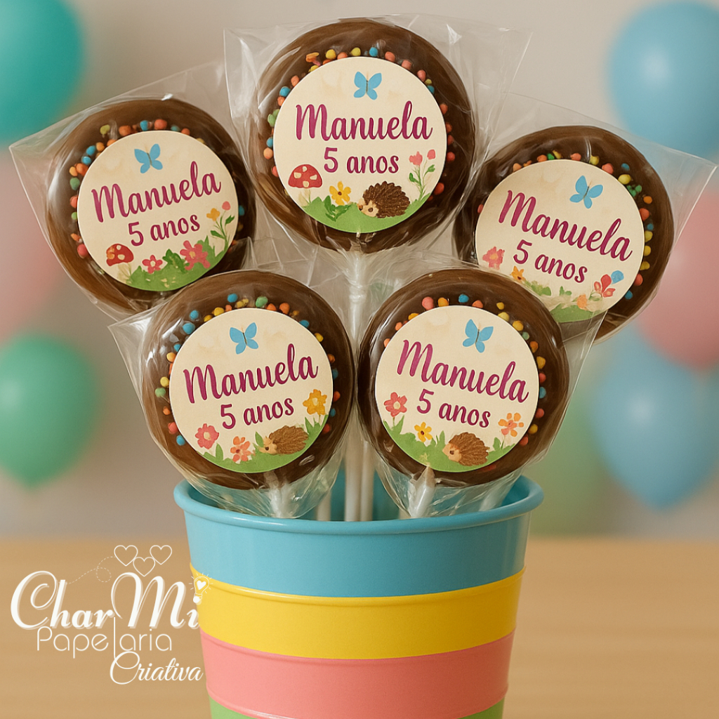 Adesivos personalizados e recortados 5x5cm  para Lembrancinhas - Pirulitos - Latinhas - Caixinhas