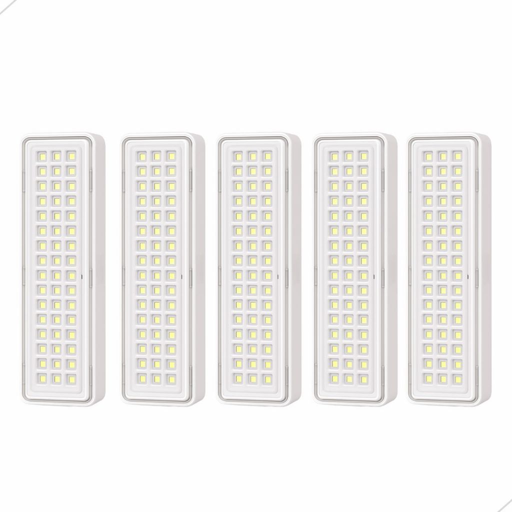 Kit 5 Luminária Emergência Lâmpada 60 Leds Bivolt 110v 220v Falta Luz Recarregável Automática Forte