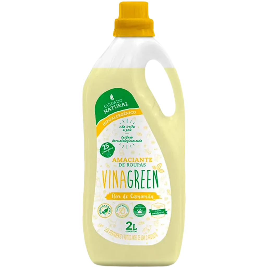 Vinagreen Amaciante Flor de Camomila 2L - Vegano e Hipoalergênico em Oferta na Shopee