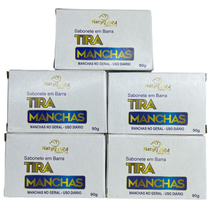 Kit com 5 Sabonete em Barra Tira Manchas 90g NatyFlora em Oferta na Shopee