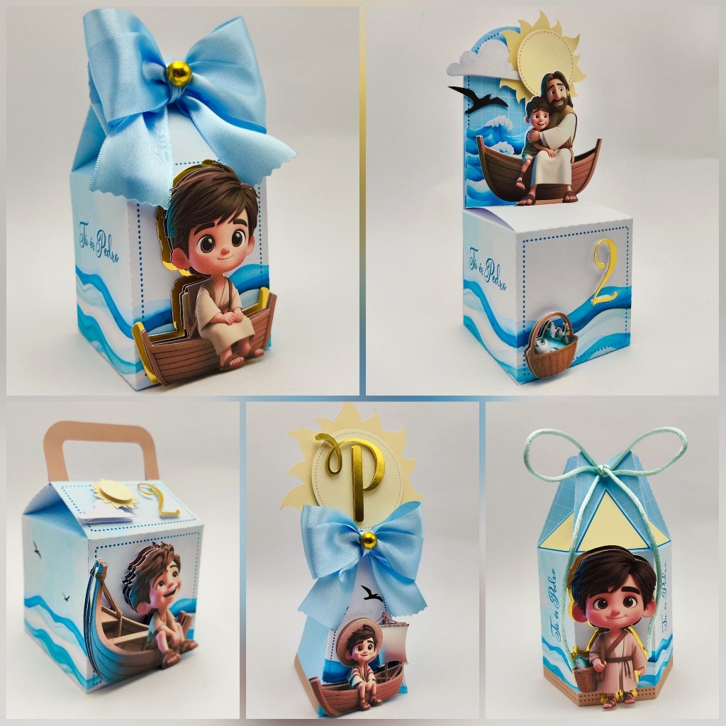 Kit Festa Tu és Pedro (Pegue e Monte) Caixinha Personalizada | Lembrancinha Pedro o discípulo amado