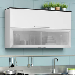 Armário De Cozinha Com Vidro reflecta 2 Portas 1,20m
