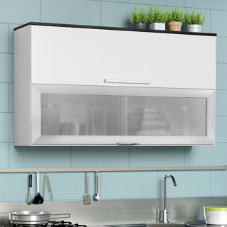 Armário De Cozinha Com Vidro reflecta 2 Portas 1,20m em Oferta na Shopee