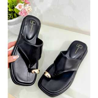 Sandália Feminina chinelo papete com detalhe dourado Palmilha confort Leve em Oferta na Shopee