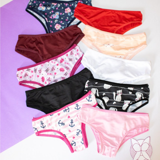 Kit 10 Calcinhas infantil Menina Conforto Estampadas Dia a Dia em Oferta na Shopee