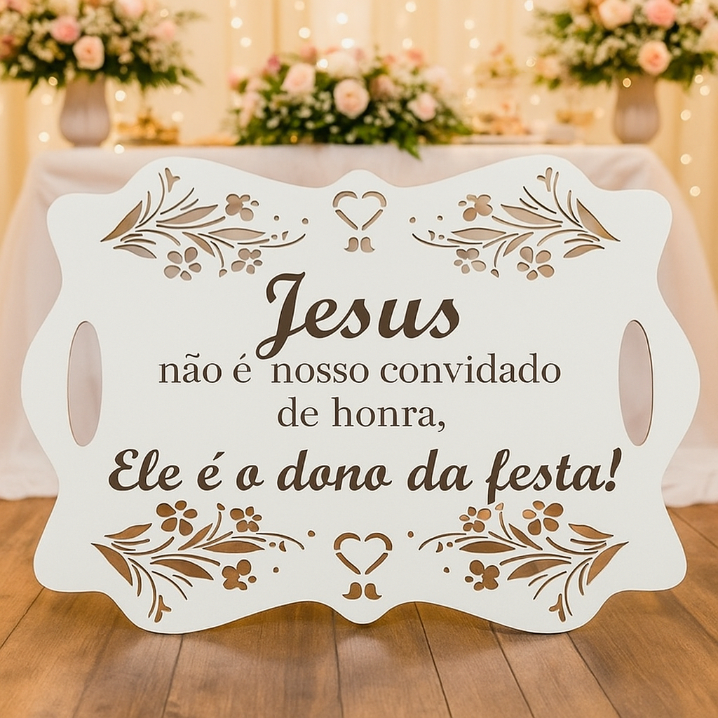Placa de Casamento Jesus Noivado Cerimonial Festa Entrada Noiva Pajem Daminha MDF em Oferta na Shopee