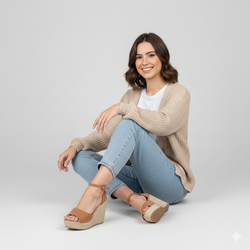 Salto Anabela Sandália De Fivela Modelo Lançamento PLATAFORMA SALTO