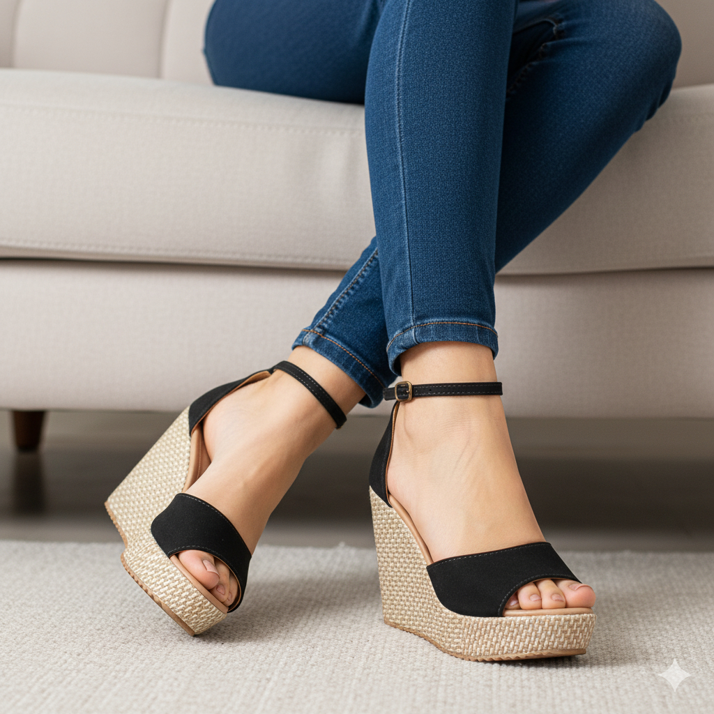 Sandália Salto Anabela Plataforma PRODUTO ORIGINAL DE FABRICA DE OTIMA QUALIDADE !