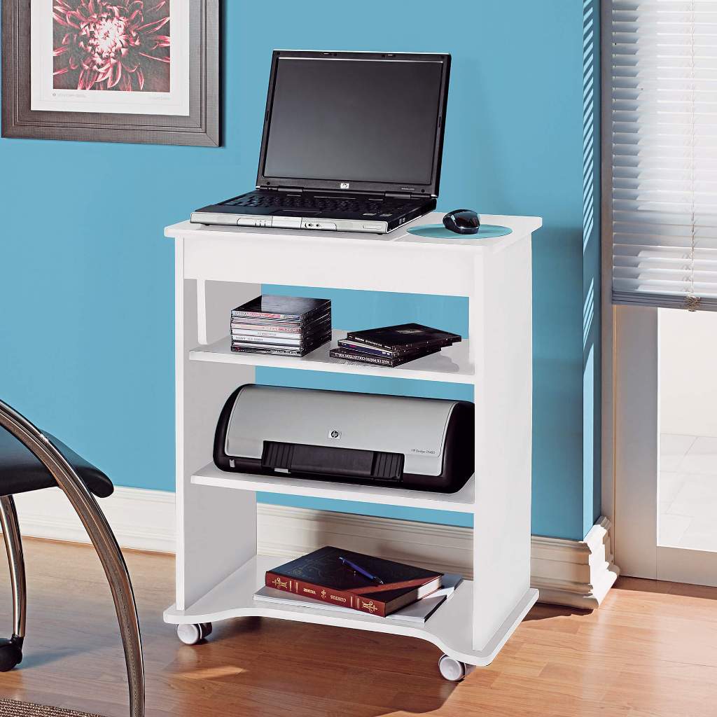 Mesa Escrivaninha C/tampo Portátil P/notebook Branco Artely