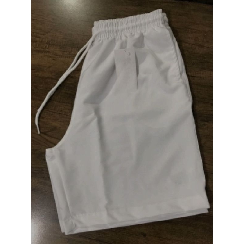 Short Tactel Masculino Elastano Branco Réveillon Liso P ao G2