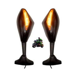 Retrovisor Com Pisca Seta Led Rebatível Universal Para Motos Carenadas
