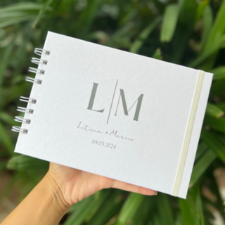 Scrapbook Caderno ou livro de mensagens e assinaturas personalizados para casamento e aniversário em Oferta na Shopee