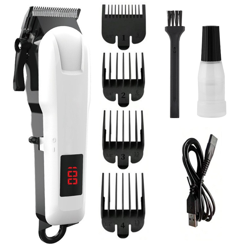 Máquina De Cortar Cabelo Profissional Barba Sem Fio Recarregável Com Display em Oferta na Shopee
