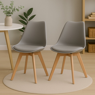 2 Cadeiras De Jantar Saarinen Base Wood Com Assento Estofado Em Couro Fácil Montagem Diversas Cores em Oferta na Shopee