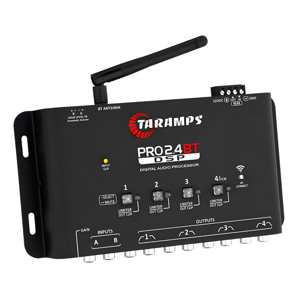 Processador De Audio Pro2.4 Bt Taramps 4 Vias Controle Aplicativo Com Aplicativo