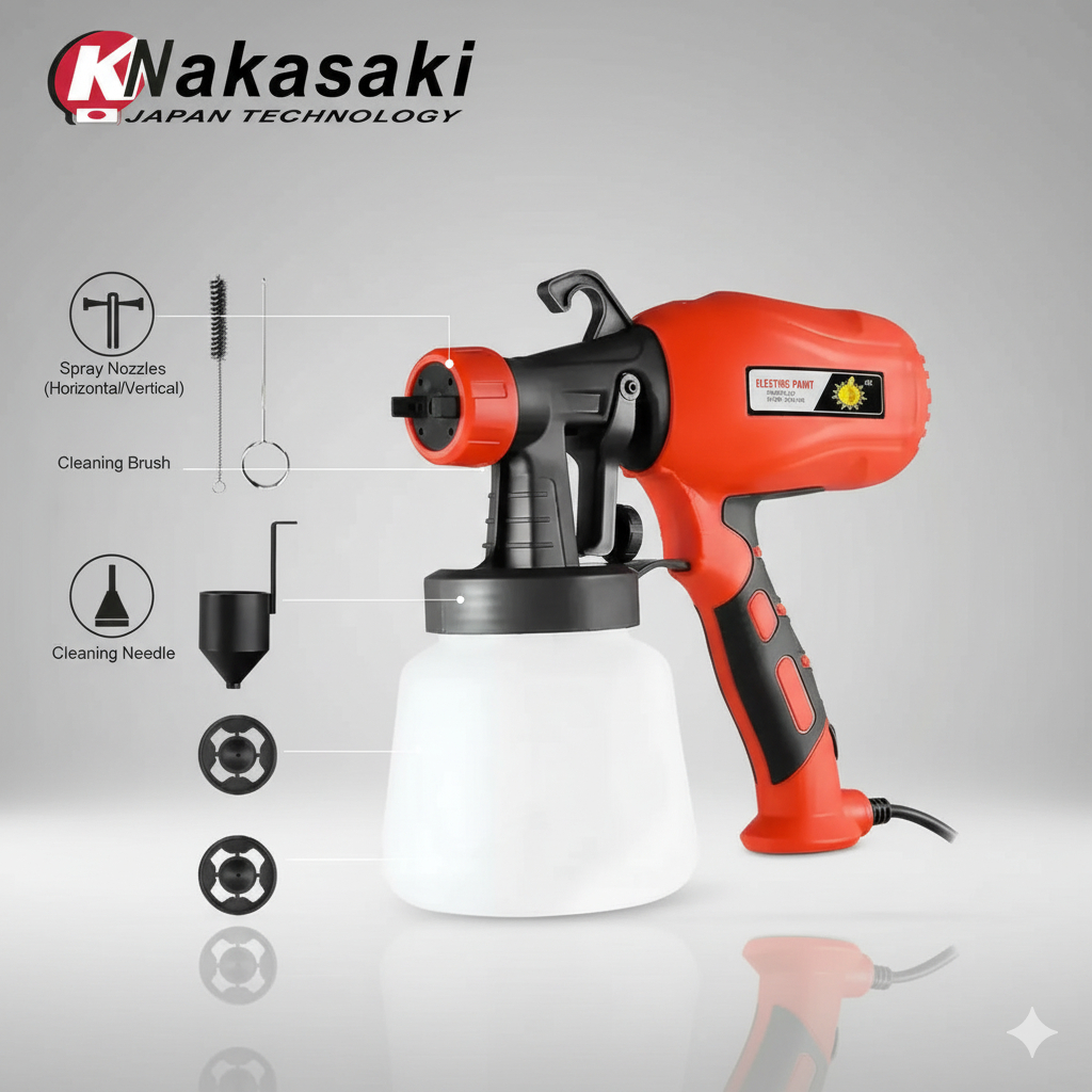 Pistola De Pintura 900w Nakasaki Pulverizadora de Tinta Elétrica 1L Bicos em Oferta na Shopee