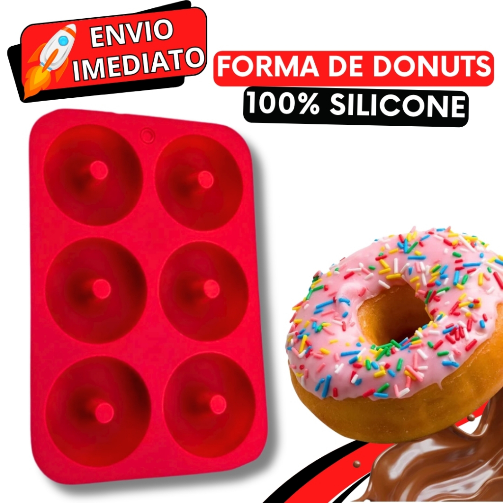 Forma de Donuts Molde De Silicone Premium Resistente Para Rosquinhas Donuts Pudim Doces Mini Bolo Bolinho