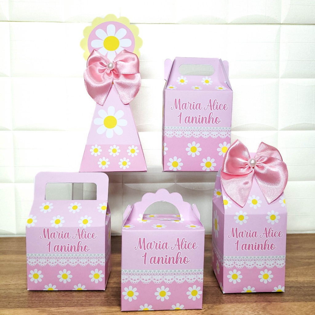 Kit Caixinhas Personalizadas Lembrancinhas Margarida.