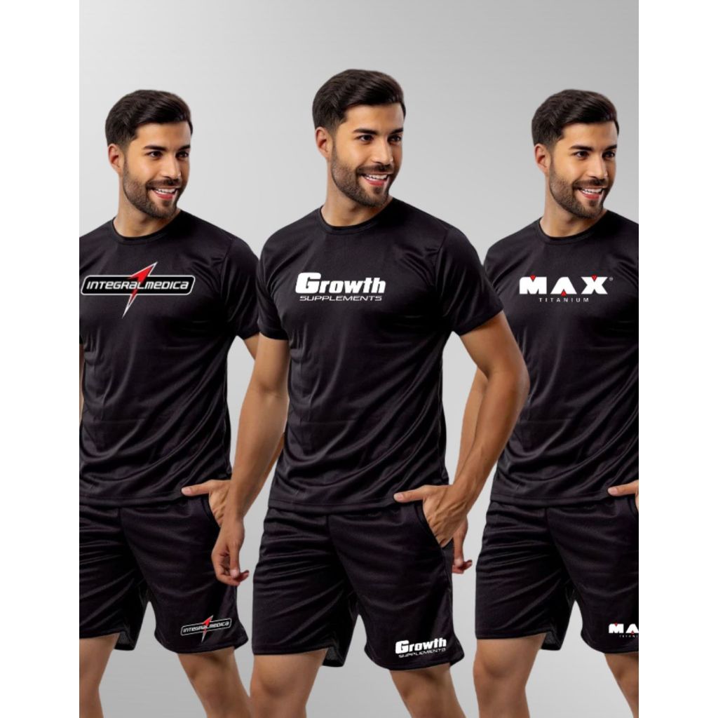 KIT 3 Camisas Dry Fit Camisetas Masculinas ACADEMIA VARIADAS - Corrida CrossFit Treinos
