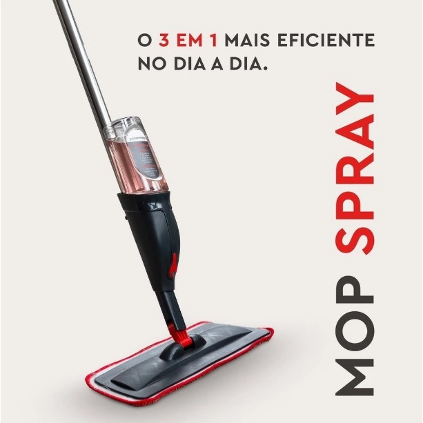 Mop Spray Powermaid Esfregão Com Reservatorio Rodo De Limpeza Microfibra