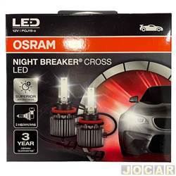 PAR LAMPADA LED H11 NIGHT BREAKER 12V OSRAM Super Branca, Farol Baixo OS64211NBCCW