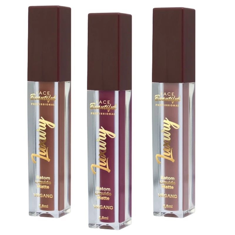 Batom Líquido Matte Vegano - LINHA LUXURY Face Beautiful
