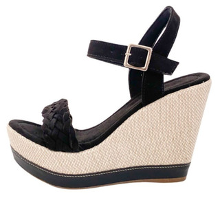 Sandália Feminina Salto Alto Anabela 11cm Blogueira Com Plataforma e Confortável e Leve 33 ao 41