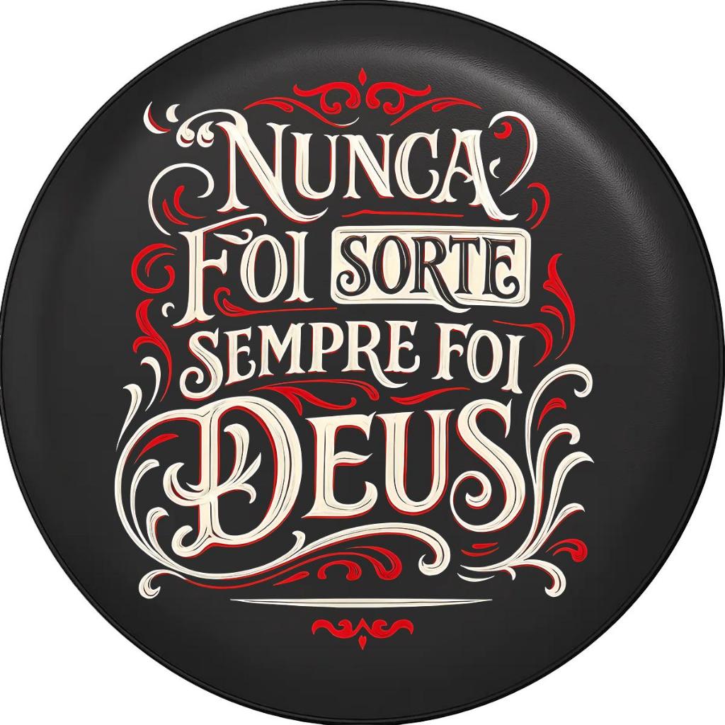 Capa de Estepe para Ecosport Crossfox Estampa Nunca foi Sorte Sempre foi Deus 3