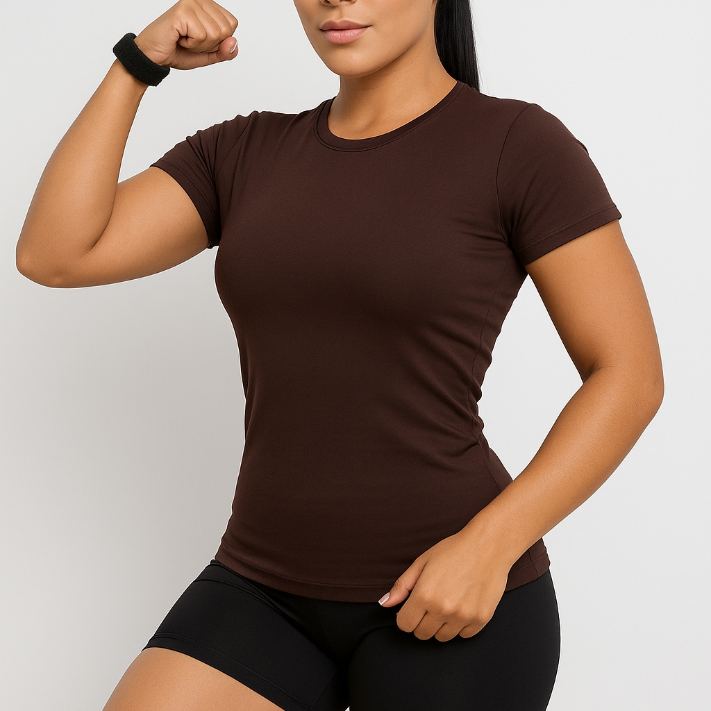 Blusa academia foro duplo dia a dia básica suplex manguinha