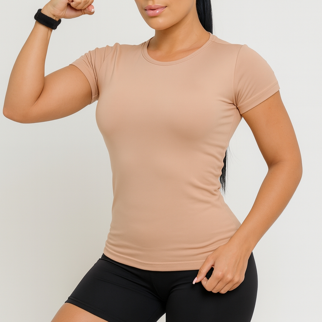 Blusa academia dia a dia suplex manguinha básica P ao GG