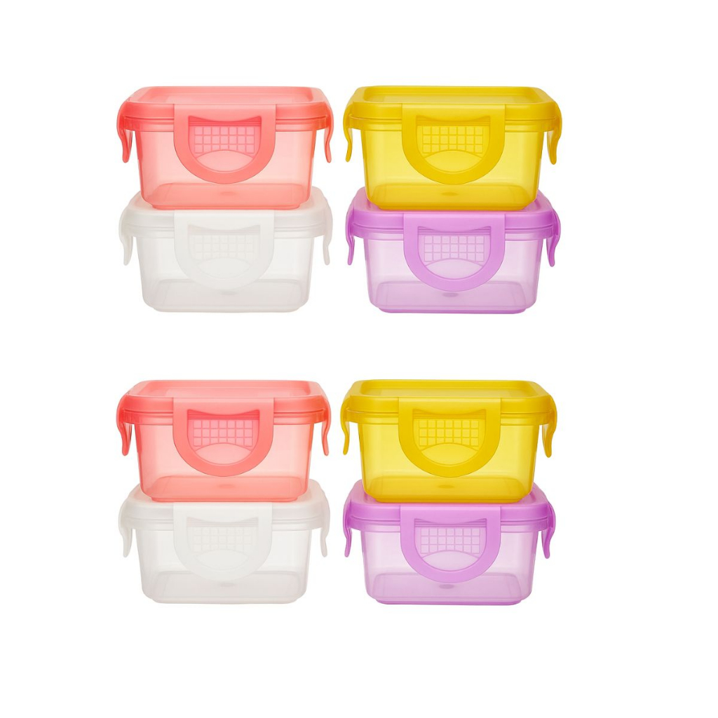 Kit 8 Mini Potes Herméticos Para Alimento - Papinha, Lancheira e Snacks