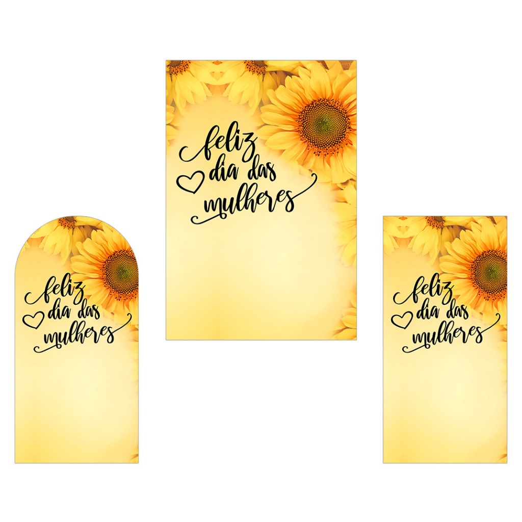 Painel De Festa Vertical - Feliz Dia Das Mulheres Girassol 044 em Oferta na Shopee