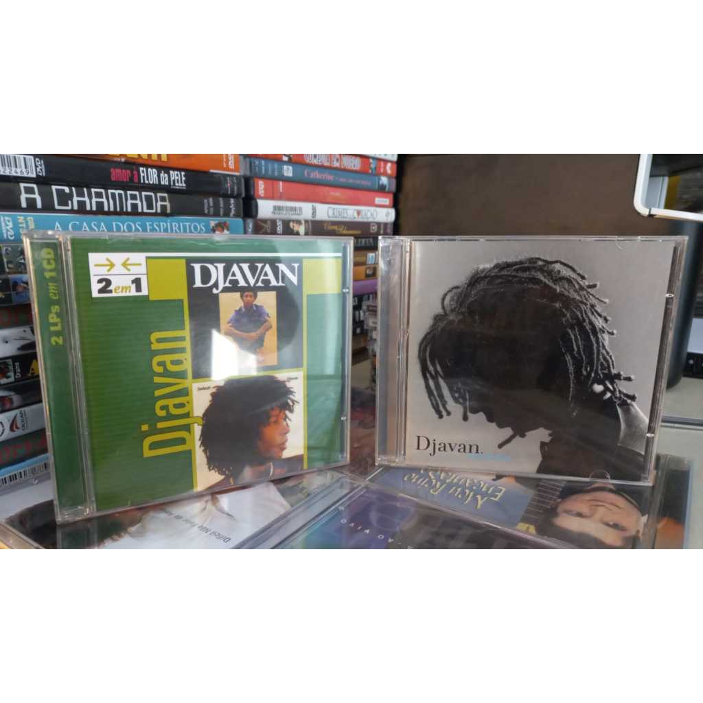 Cds Djavan 2 LPs em  1 CD - vaidade- Excelente estado NOVOS-Cara de indio vaidade flor do medo serrado agua alibi