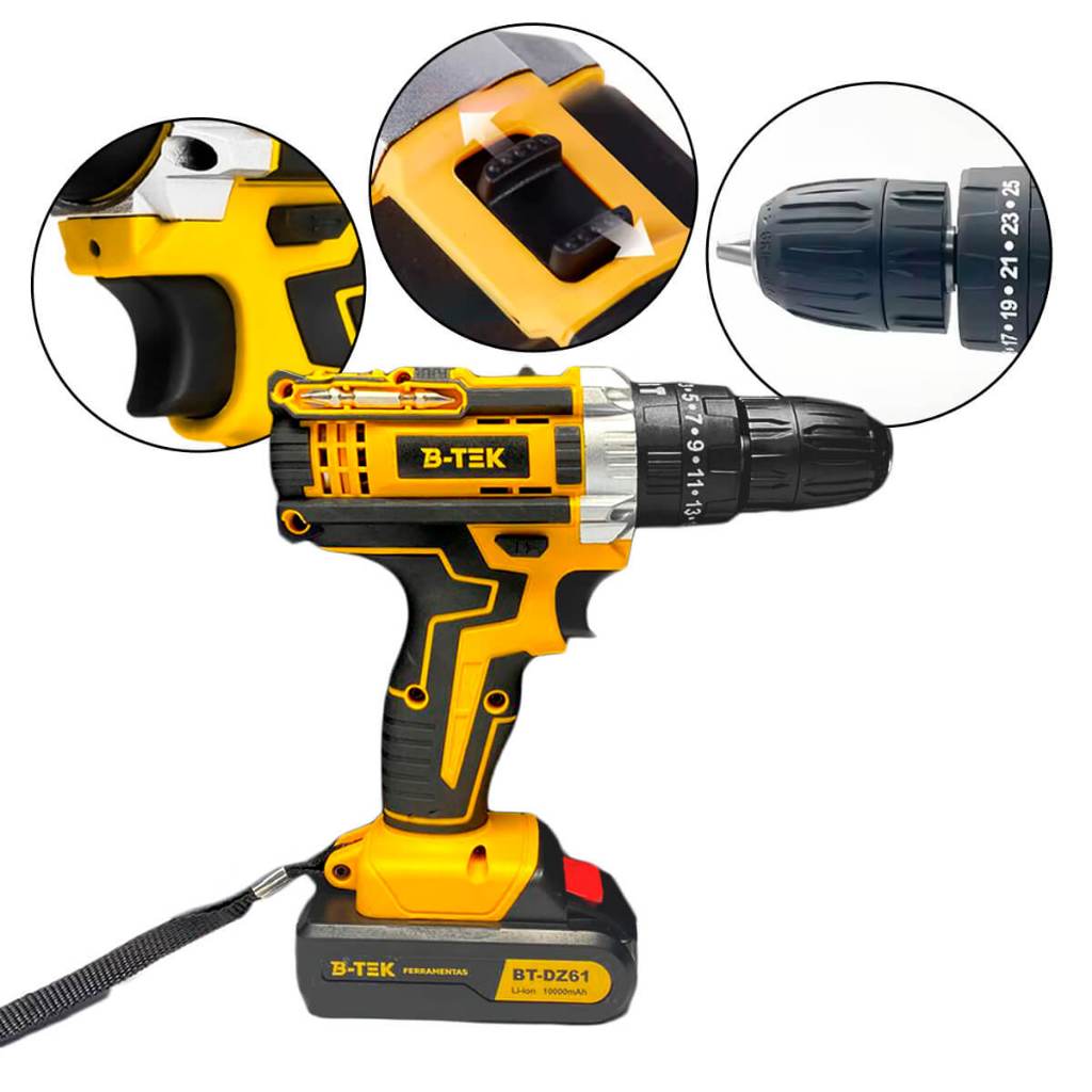 Parafusadeira Furadeira [21V]Furadeira Parafusadeira 21V Baterias de lítio recarregáveis Furadeira portátil com acessóri
