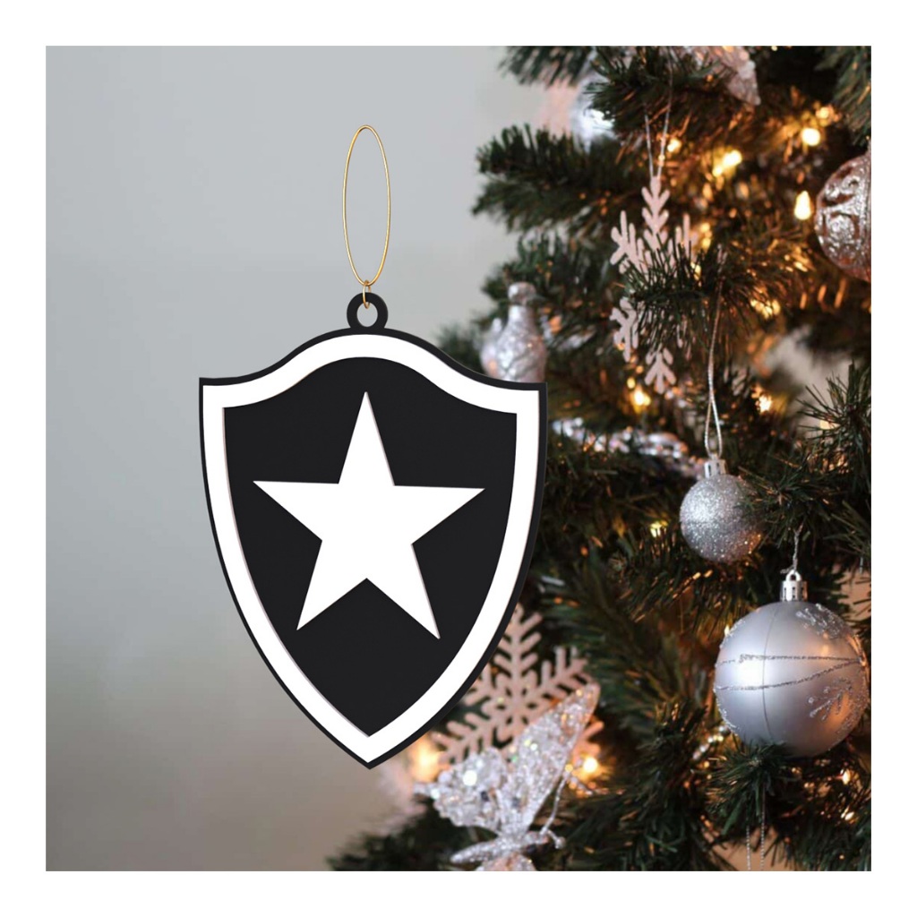 4 Enfeites Botafogo Árvore Natal Bolinha Alvinegro  Botafogo Estrela Solitária Fogão