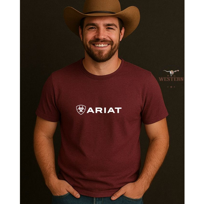 Camiseta Personalizada 100% Algodão Estampada Ariat Agro Masculina Camisa country