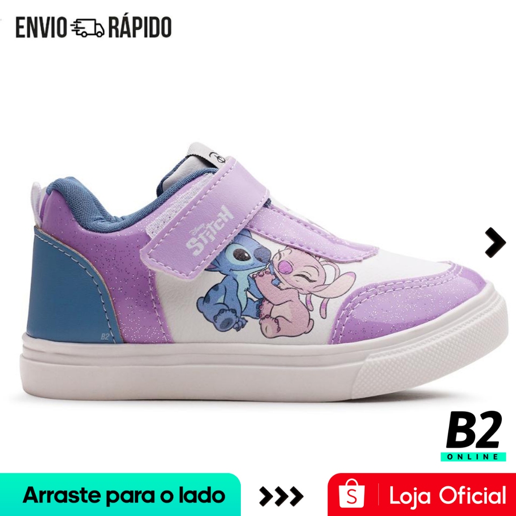 Tênis Disney Casual Stitch Feminino Infantil Calce Fácil Original com Nota Fiscal e Garantia em Oferta na Shopee