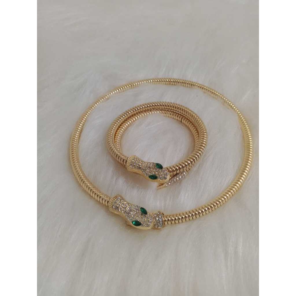 Kit Colar e Pulseira Cobra Luxo