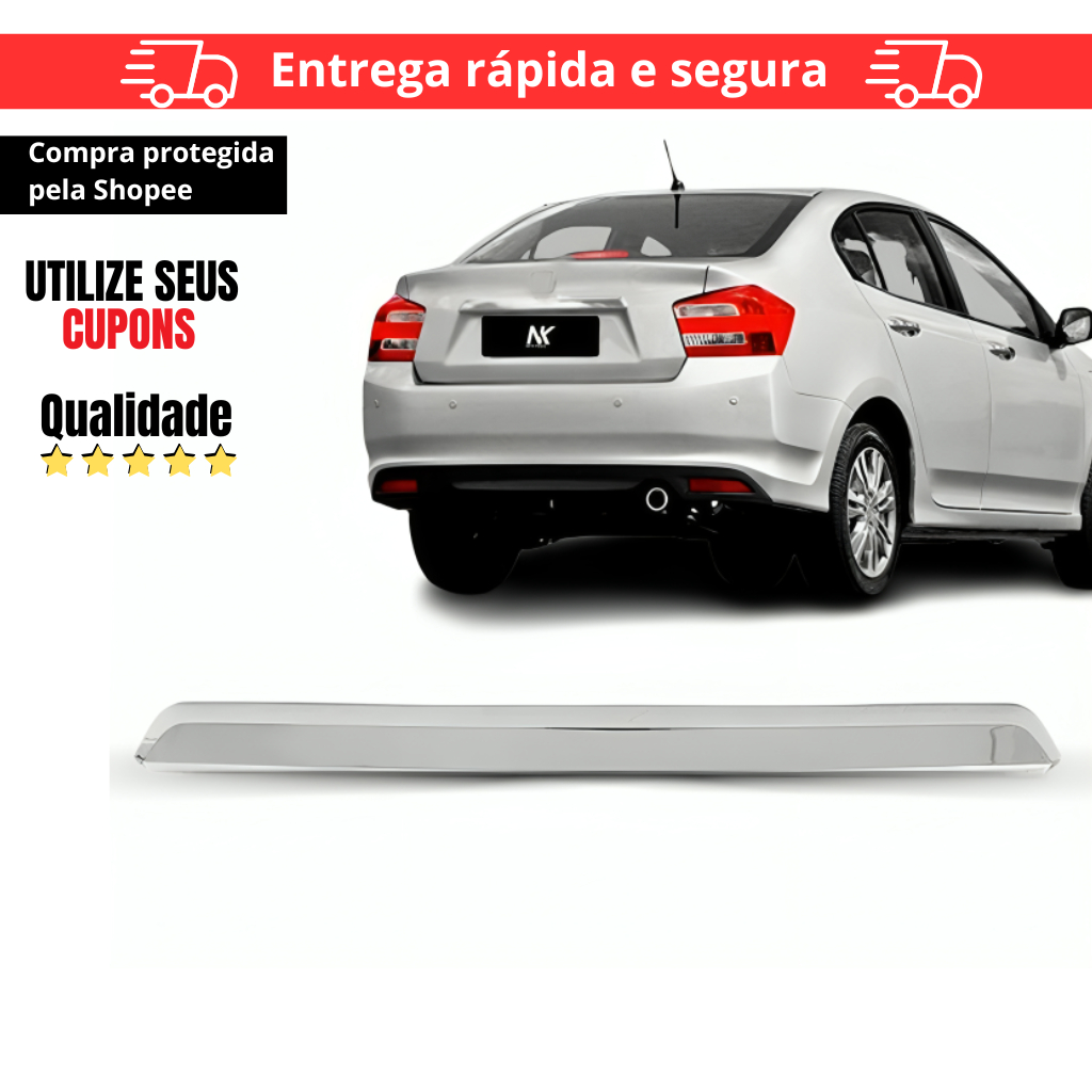 Friso Tampa Traseira City 2012 2013 2014 City 2012 2013 2014 Friso Porta Malas Cromado em Oferta na Shopee