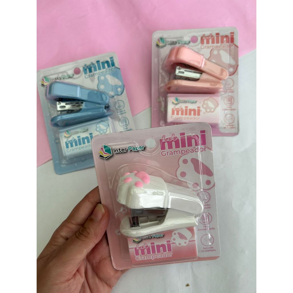 Mini Grampeador Patinha Com Grampo 6,5cm Papelaria em Oferta na Shopee