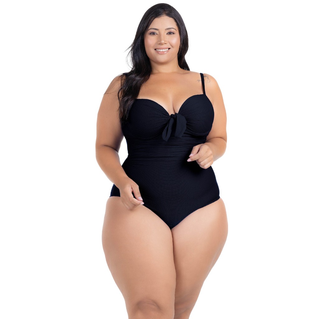Body Plus Size  Maiô Costas Nuas Modelador Disfarça Barriga Drapeado Com Alças Reforçadas Ajustáveis em Oferta na Shopee