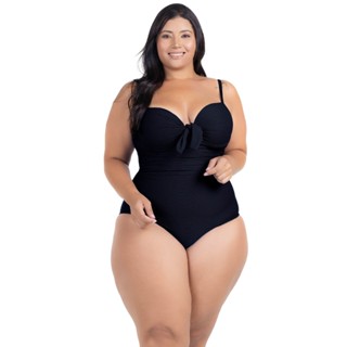 Body Plus Size  Maiô Costas Nuas Modelador Disfarça Barriga Drapeado Com Alças Reforçadas Ajustáveis em Oferta na Shopee