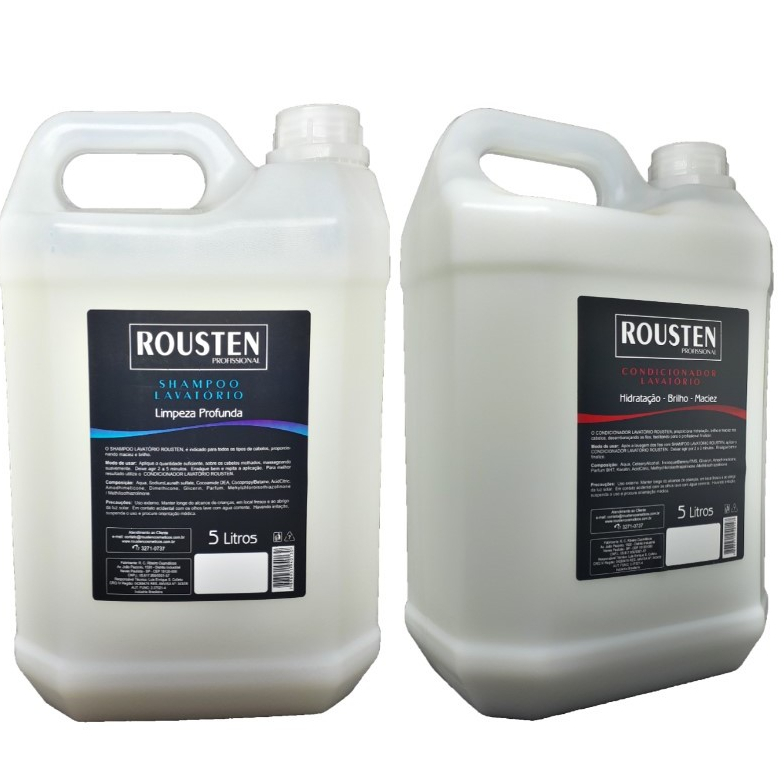 LINHA PROFISSIONAL LAVATÓRIO SHAMPOO + CONDICIONADOR NEUTRO 5 LITROS + CREME TOP FORCE 1 KG  ROUSTEN