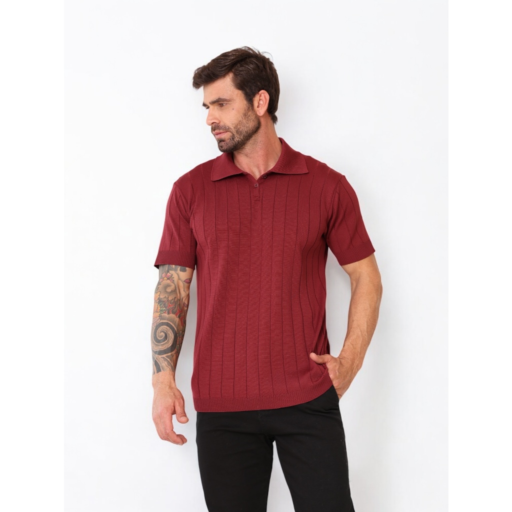 Camiseta Pólo De Seda Masculino Camiseta manga curta High-End Mesh Lapela Pólo de cor sólida Texturizada Verão Varias QA em Oferta na Shopee