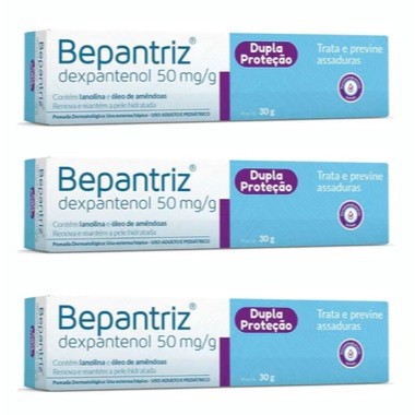 Kit com 3 unidades pomada bepantriz 30g